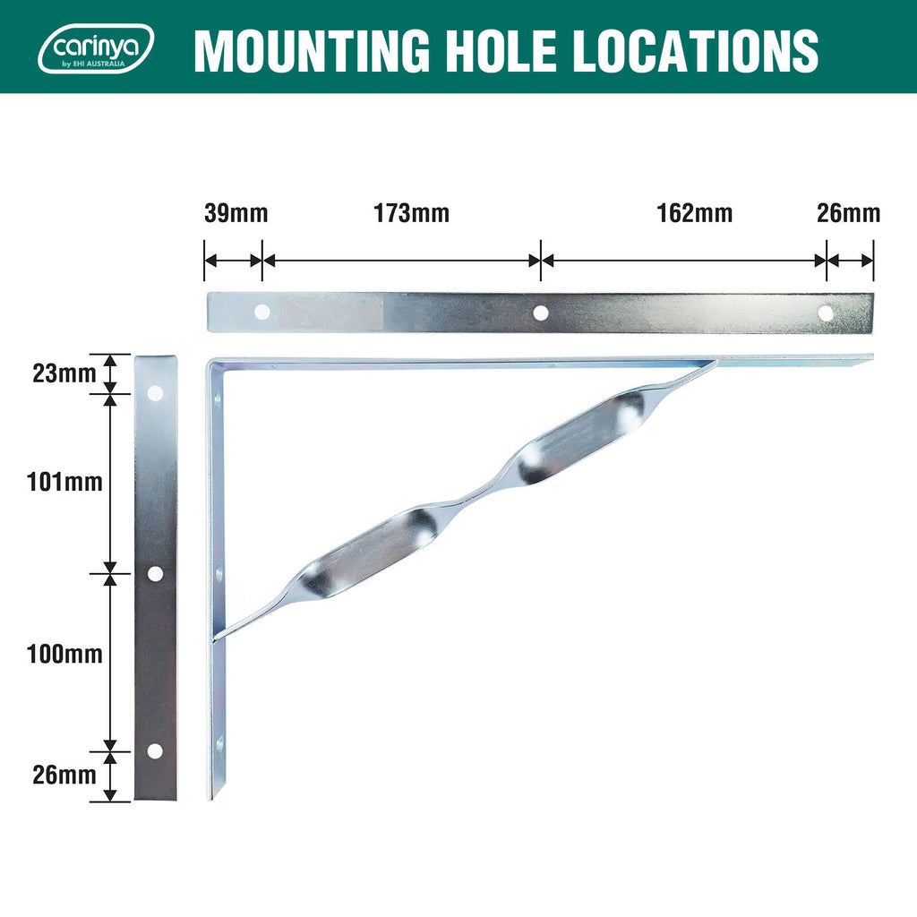 Carinya 400 x 250mm Zinc Plated Heavy Duty Twisted Stay Bracket - Image 5 of 11