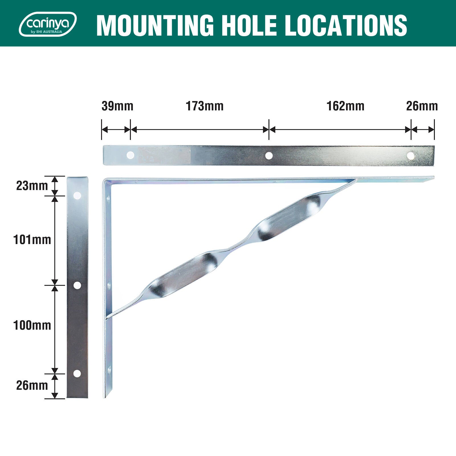 Carinya 400 x 250mm Zinc Plated Heavy Duty Twisted Stay Bracket - Image 5 of 11