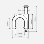 Holman 19mm Saddle Clip With Nail - 10 Pack - Image 2 of 2