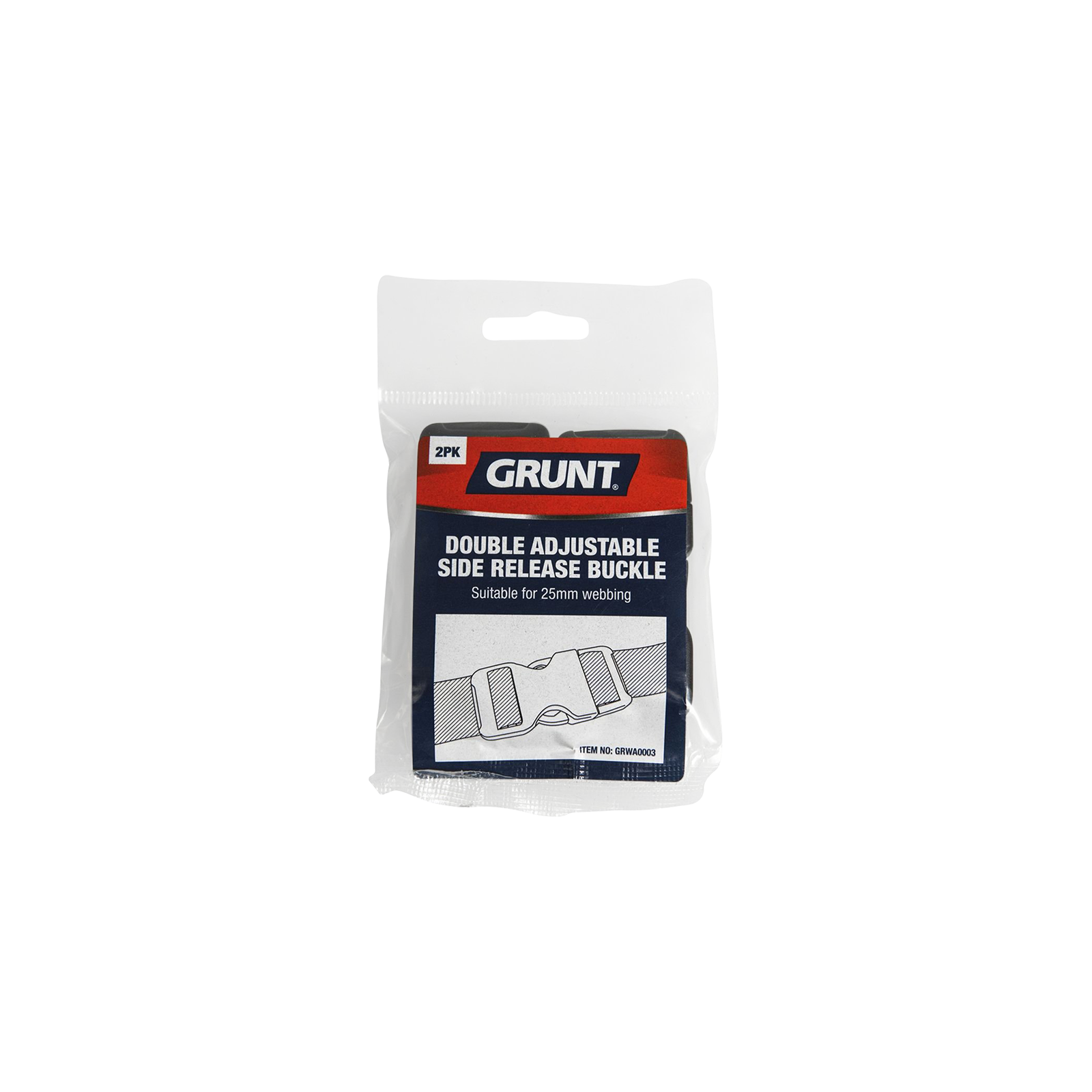 Grunt 25mm Double Adjustable Side Release Buckle - 2 Pack - Image 2 of 6
