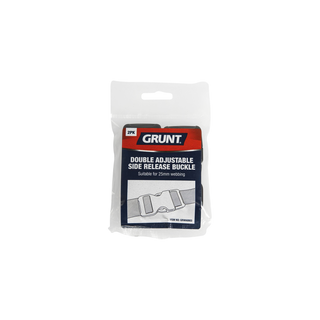 Grunt 25mm Double Adjustable Side Release Buckle - 2 Pack