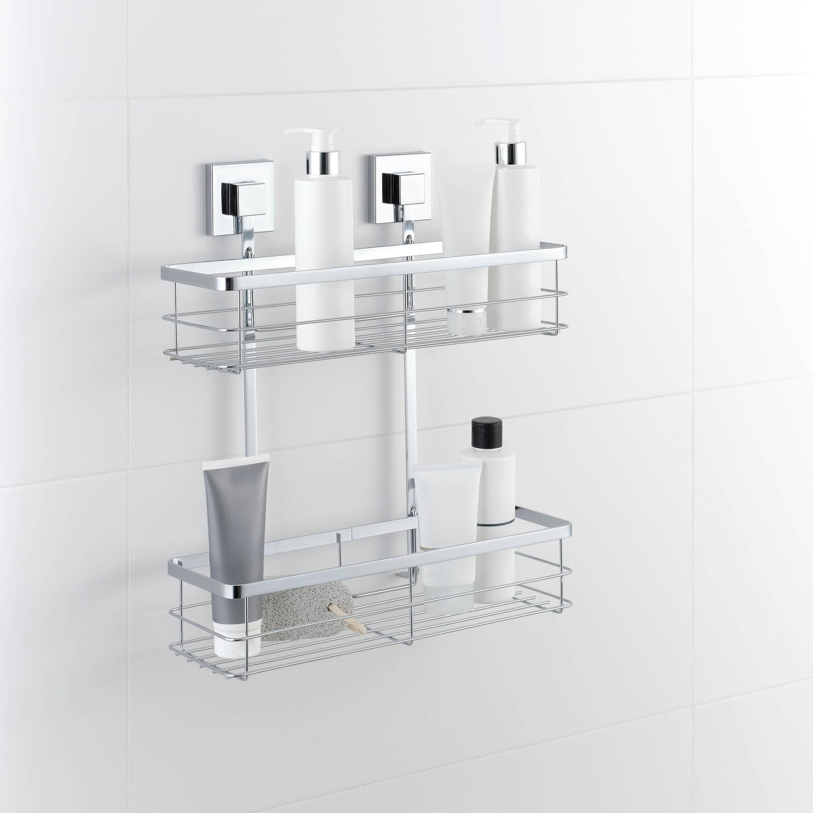 Fusion-Loc 26kg Stainless Steel Suction Double Shower Caddy - Image 2 of 5