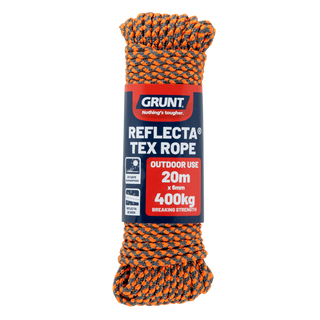 GRUNT 6mm x 20m Orange Reflecta Tex Rope