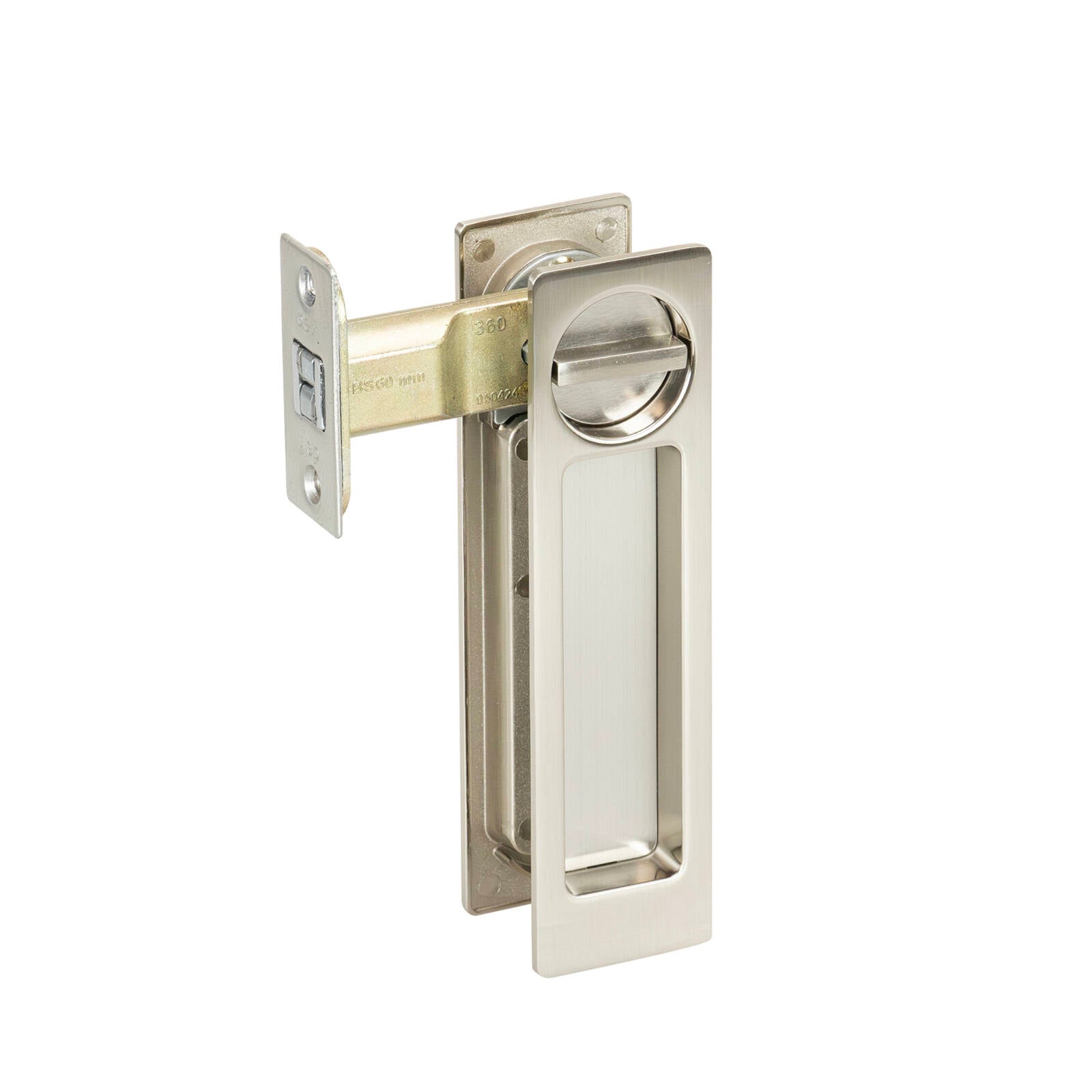 Delf Satin Nickel Rectangular Cavity Privacy Door Lock - Image 1 of 4