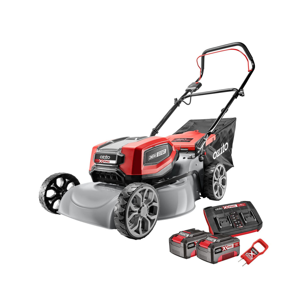 Ozito PXC 36V (2 x 18V) 460mm Brushless Steel Deck Lawn Mower 4.0Ah Kit PXBMK-4047 - Image 1 of 7
