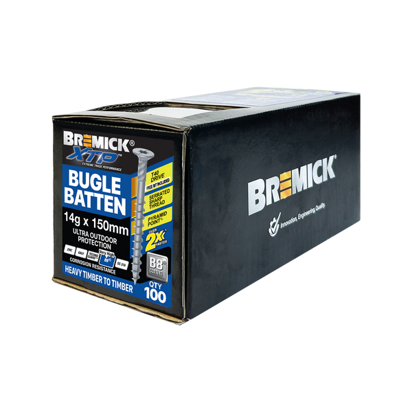 Bremick XTP 14g x 150mm T40 B8 Bugle Batten - 100 Pack