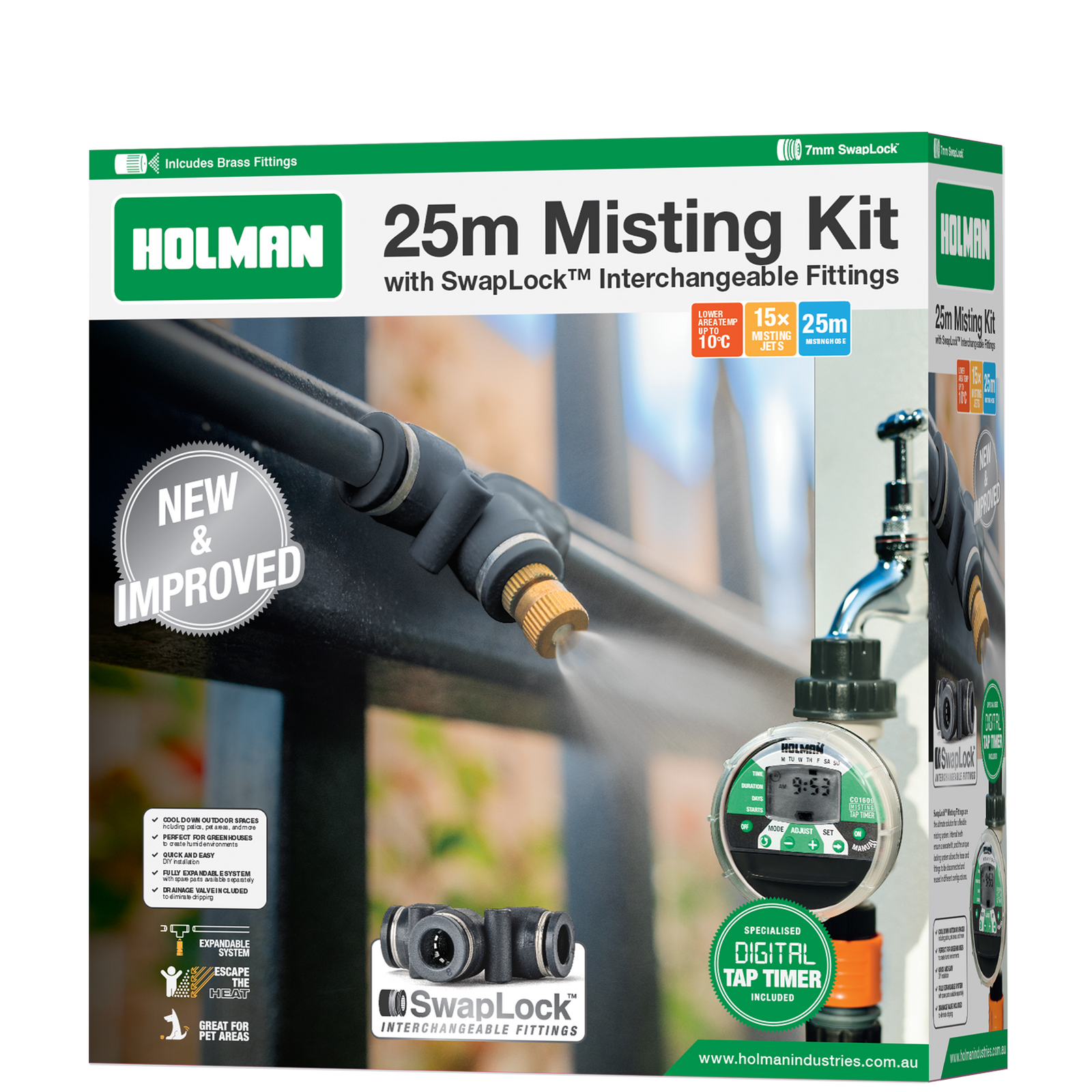 Holman 25m Misting Kit With SwapLock Fittings And Tap Timer - Image 1 of 6