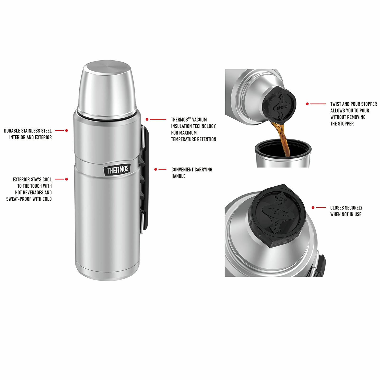 Thermos 1.2L Stainless King Vacuum Insulated Flask - Image 5 of 5