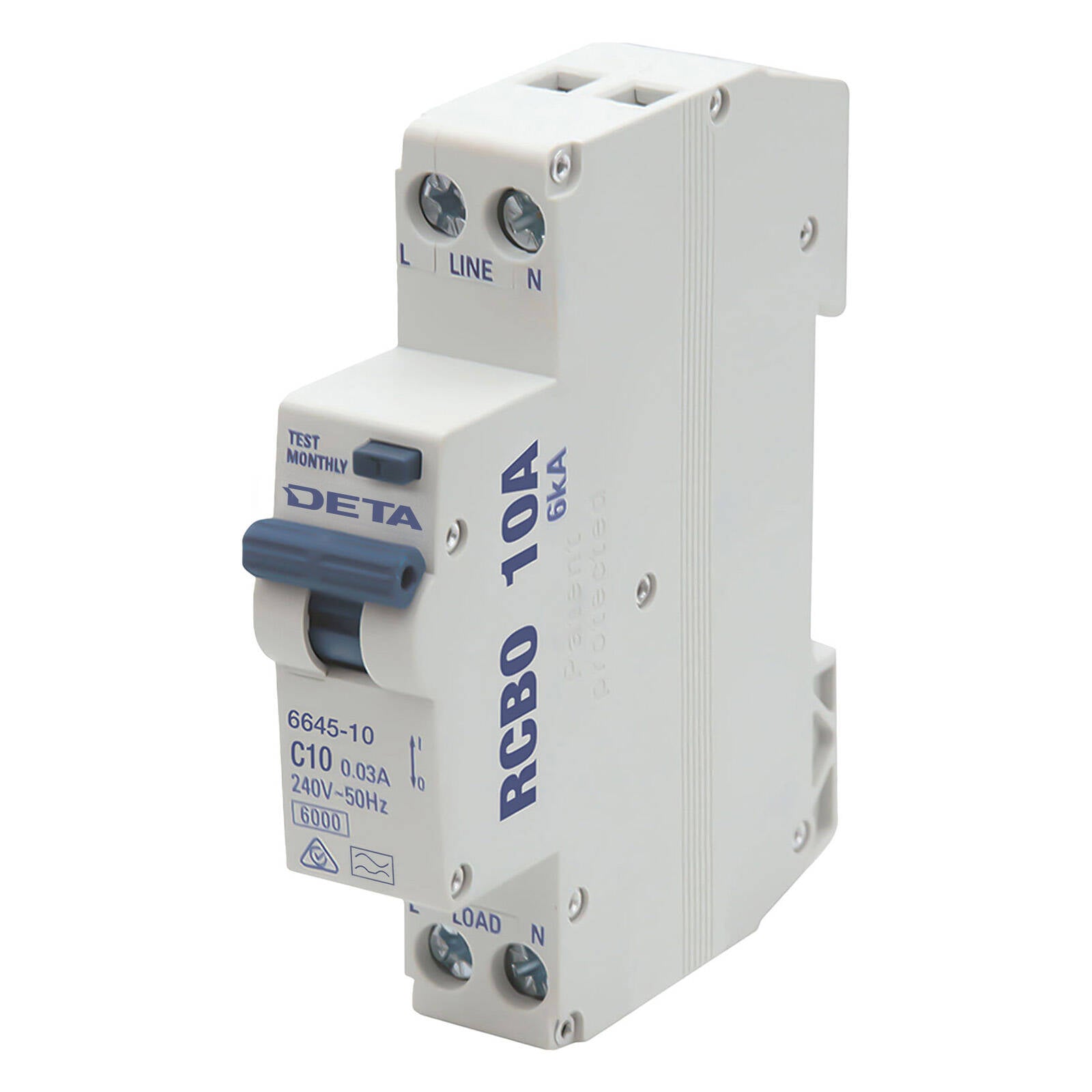 DETA 20A Residual Circuit Breaker with Overload Protection - Image 1 of 1