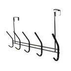 Adoored 5 Hook Black Nickel Over-The-Door Deco Hook Rack - Image 1 of 3