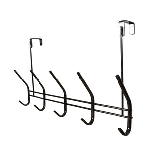Adoored 5 Hook Black Nickel Over-The-Door Deco Hook Rack
