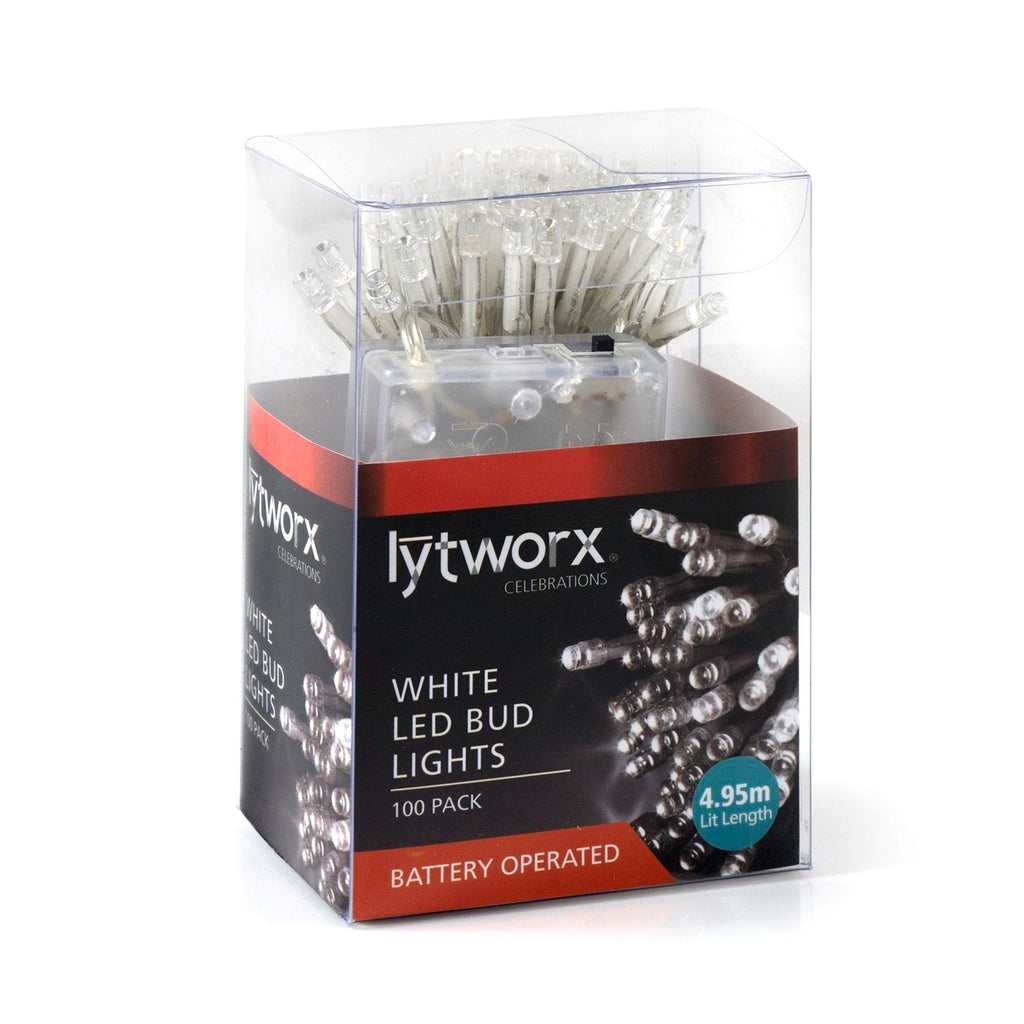 Lytworx 100 Cool White LED Battery Operated Fairy Lights - Image 1 of 2