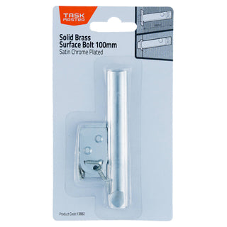 Taskmaster 100mm Satin Chrome Surface Bolt