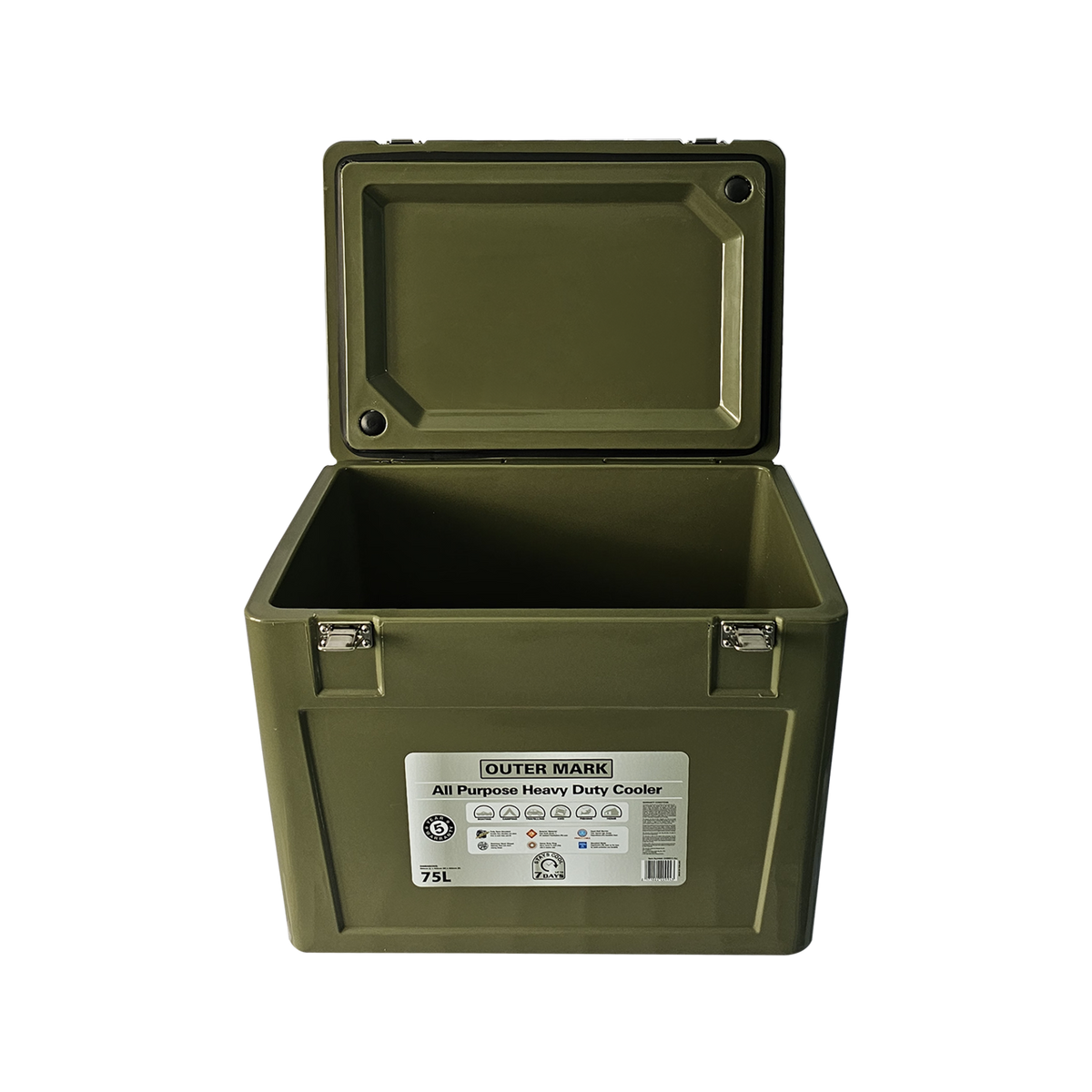 Outermark 75L Khaki Cooler Ice Box - Image 2 of 5