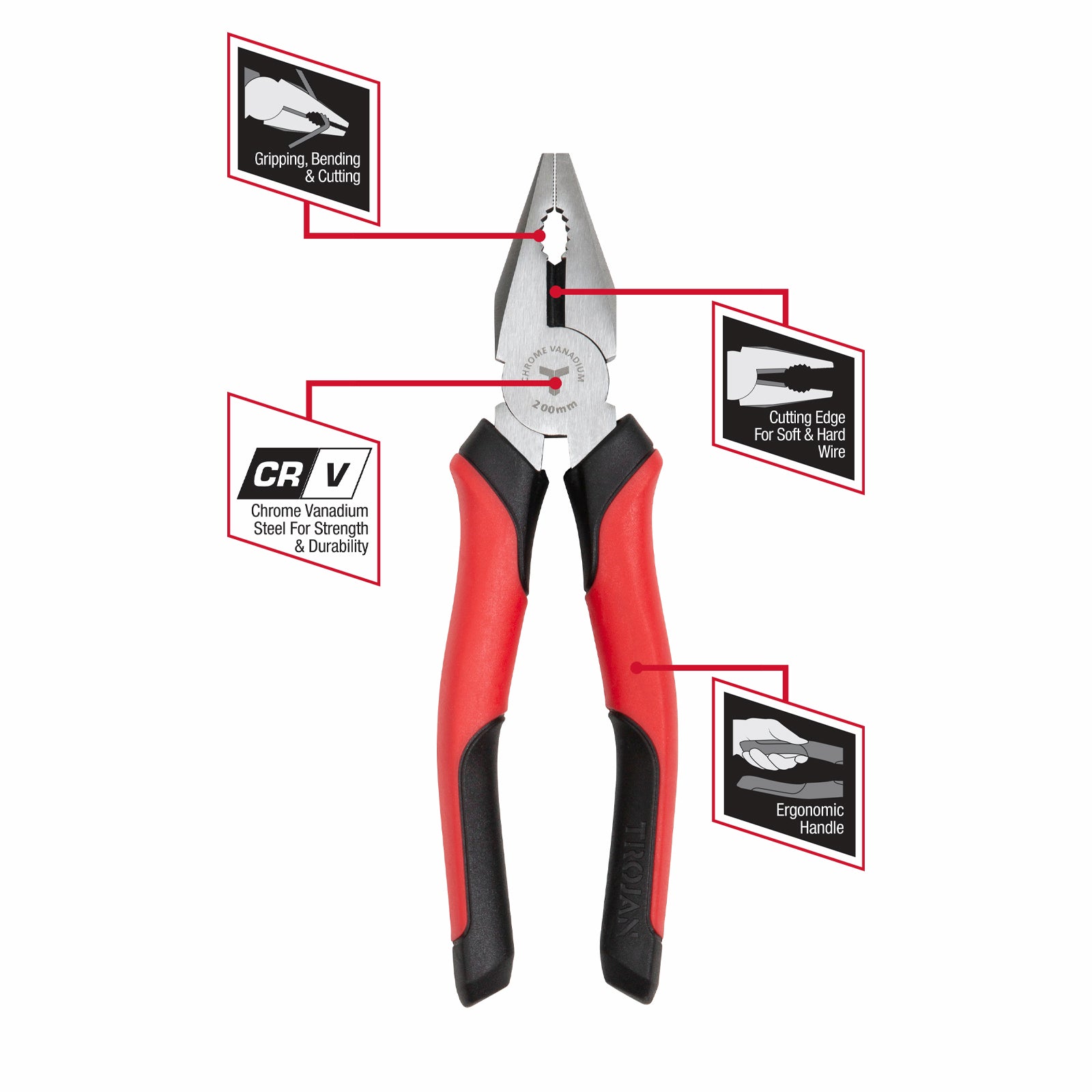 Trojan 200mm Combination Plier - Image 3 of 3