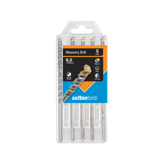 Sutton Tools 6 x 150mm Masonry Drill Set - 5 Pack