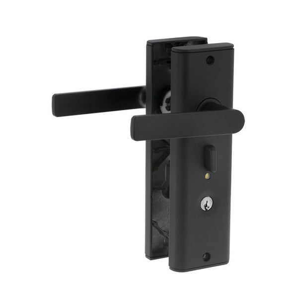 Lockwood Matt Black Nexion Vision Element Entrance Lockset
