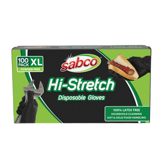 SABCO Hi-Stretch Black Gloves 100pk - XL