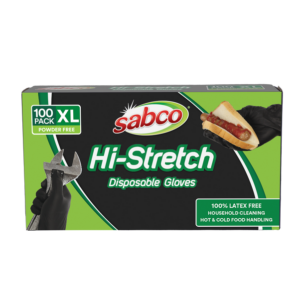SABCO Hi-Stretch Black Gloves 100pk - XL