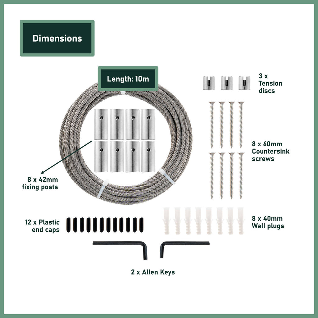 Garden Zen 10m Non Tensioned Wire Wall Plant Trainer Kit - Image 9 of 14