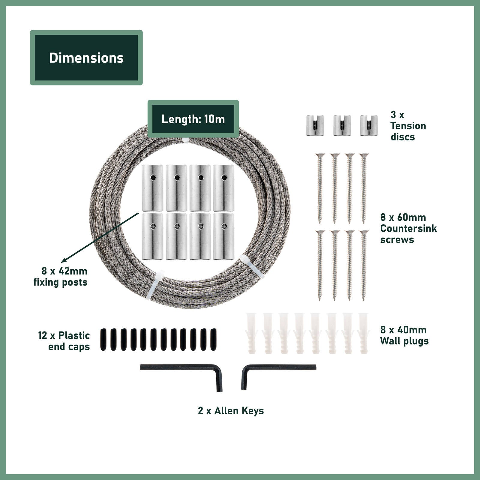 Garden Zen 10m Non Tensioned Wire Wall Plant Trainer Kit - Image 2 of 14
