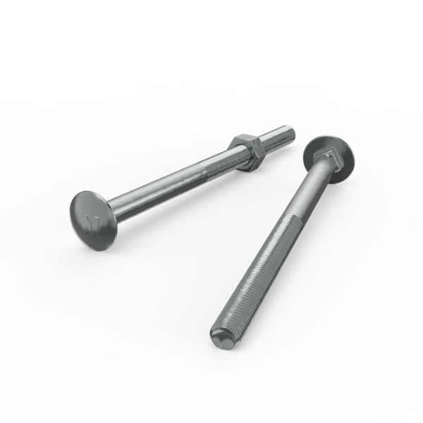 ZENITH M10 x 150mm Zinc Plated Cup Head Bolt and Nut - Each