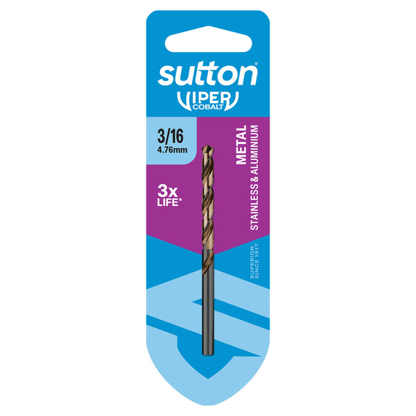 Sutton Tools 3/16" Viper Cobalt Jobber Drill Bit