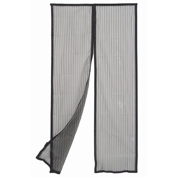 Pillar 160 x 200cm Black Magnetic Flyscreen Door Curtain
