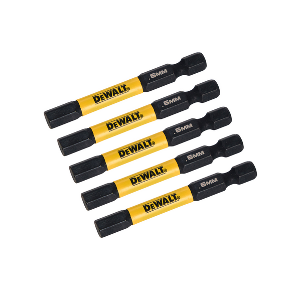 DeWALT FLEXTORQ 57mm HEX H6 Screwdriver Bits - 5 Pack DWAF2HX6IR5