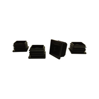 Surface Gard 32mm 5/16" Black Threaded Internal Square Plastic End Closure - 4 Pack