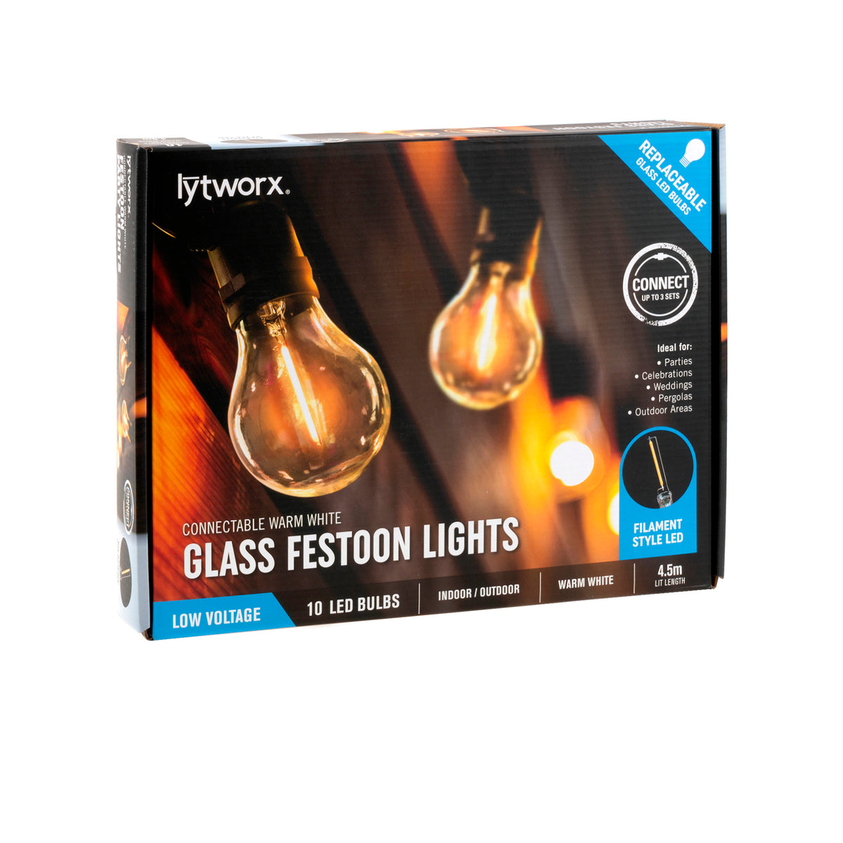 Lytworx 10 Warm White LED Connectable Party Lights - Image 1 of 2