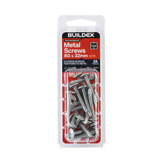 Buildex 8G x 32mm Class 3 Sheet Metal Screws - 25 Pack