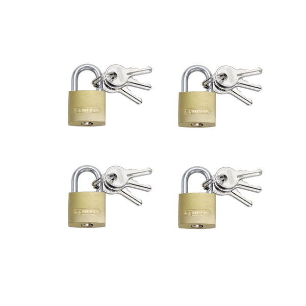 Syneco 20mm Brass Padlocks - 4 Pack