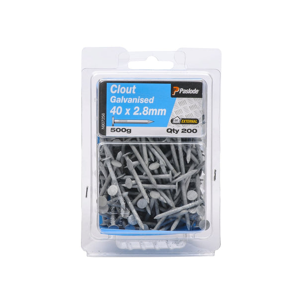 Paslode 40 x 2.8mm 500g Galvanised Clouts - 200 Pack