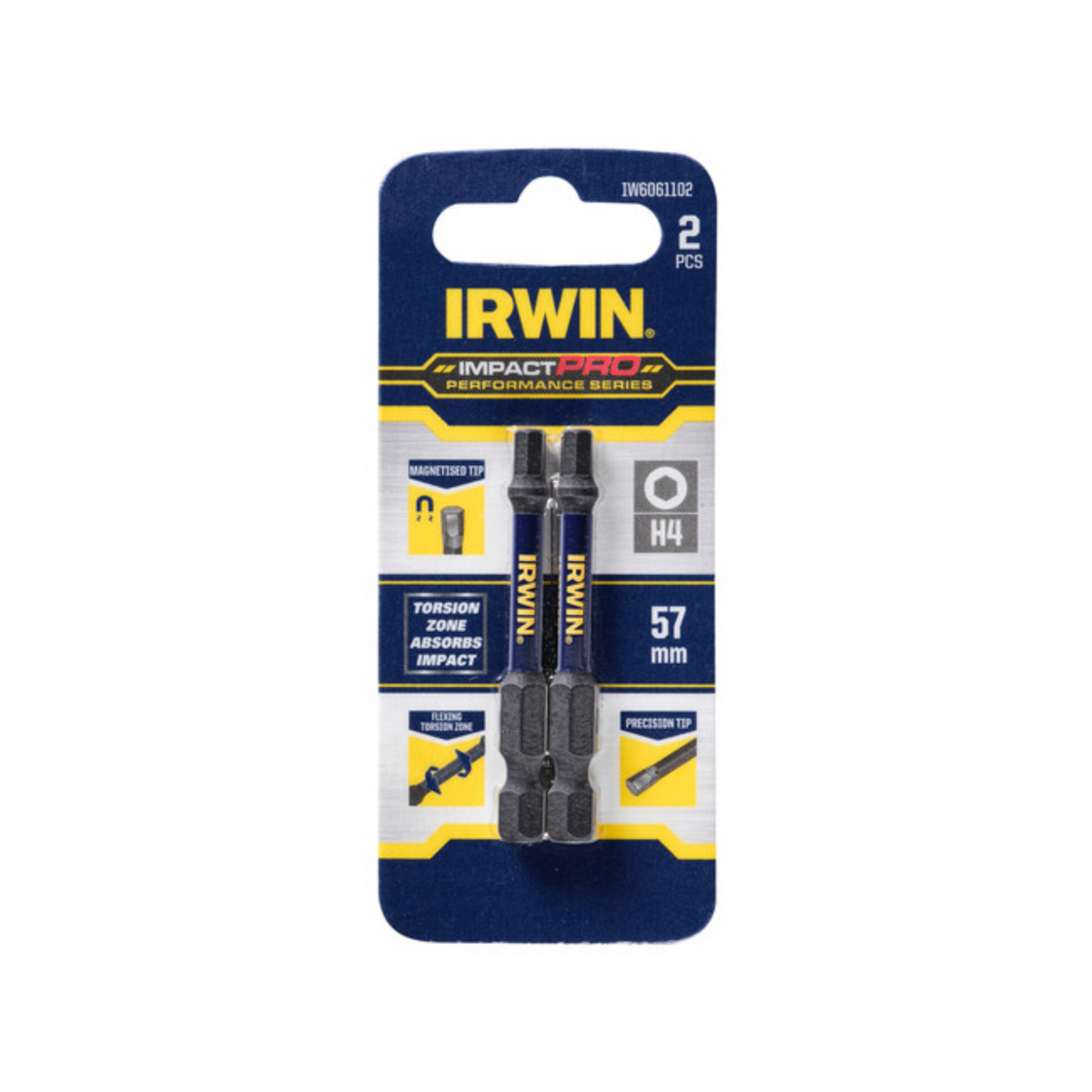 IRWIN 57mm Impact Pro Performance Hex 4 - 2 Pack - Image 1 of 2