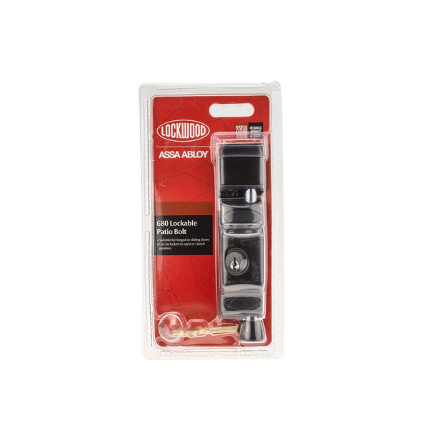 Lockwood Black 680 Patio Bolt