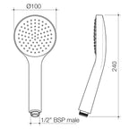 Flexispray Chrome Bermuda Handset 1 Function - Image 3 of 3