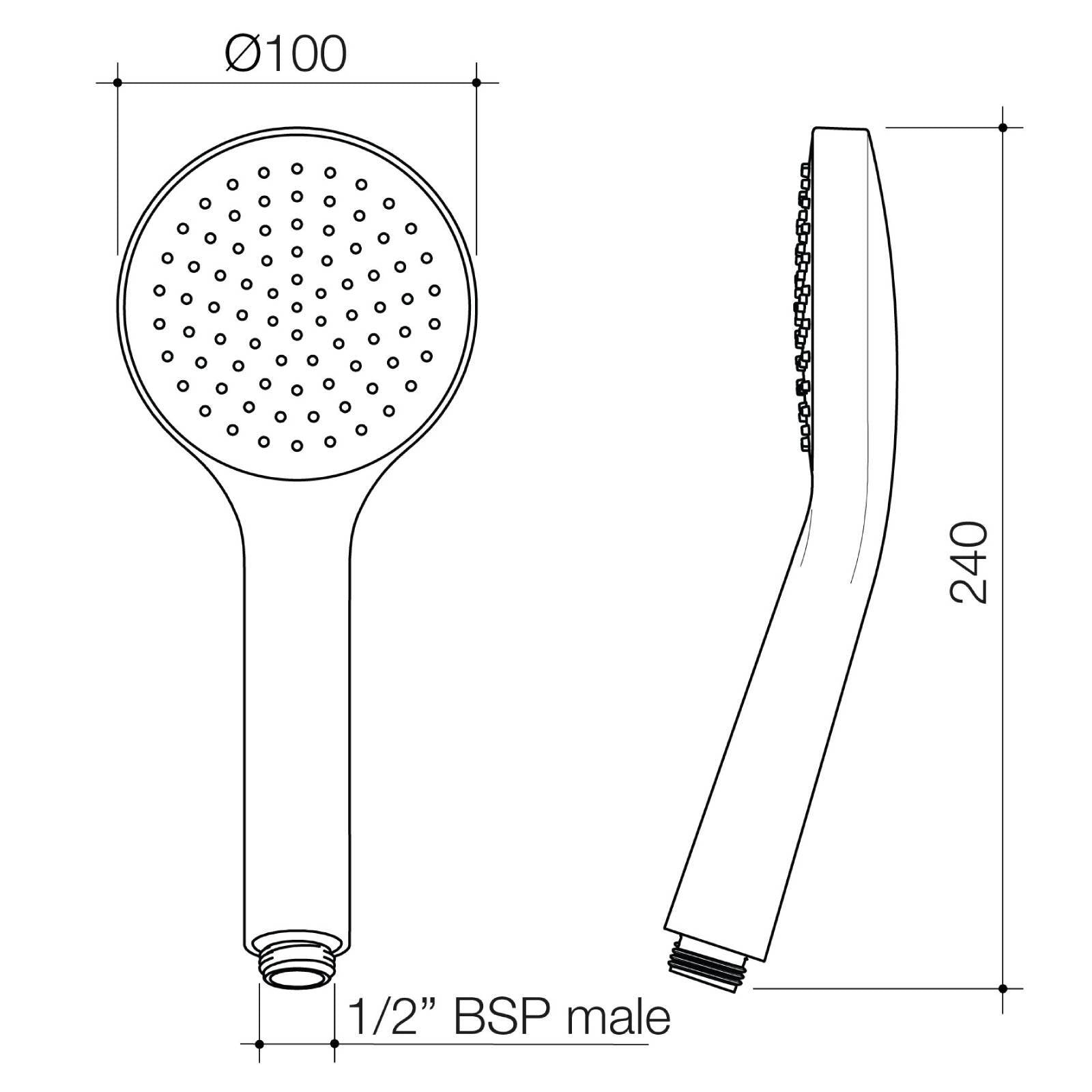 Flexispray Chrome Bermuda Handset 1 Function - Image 3 of 3