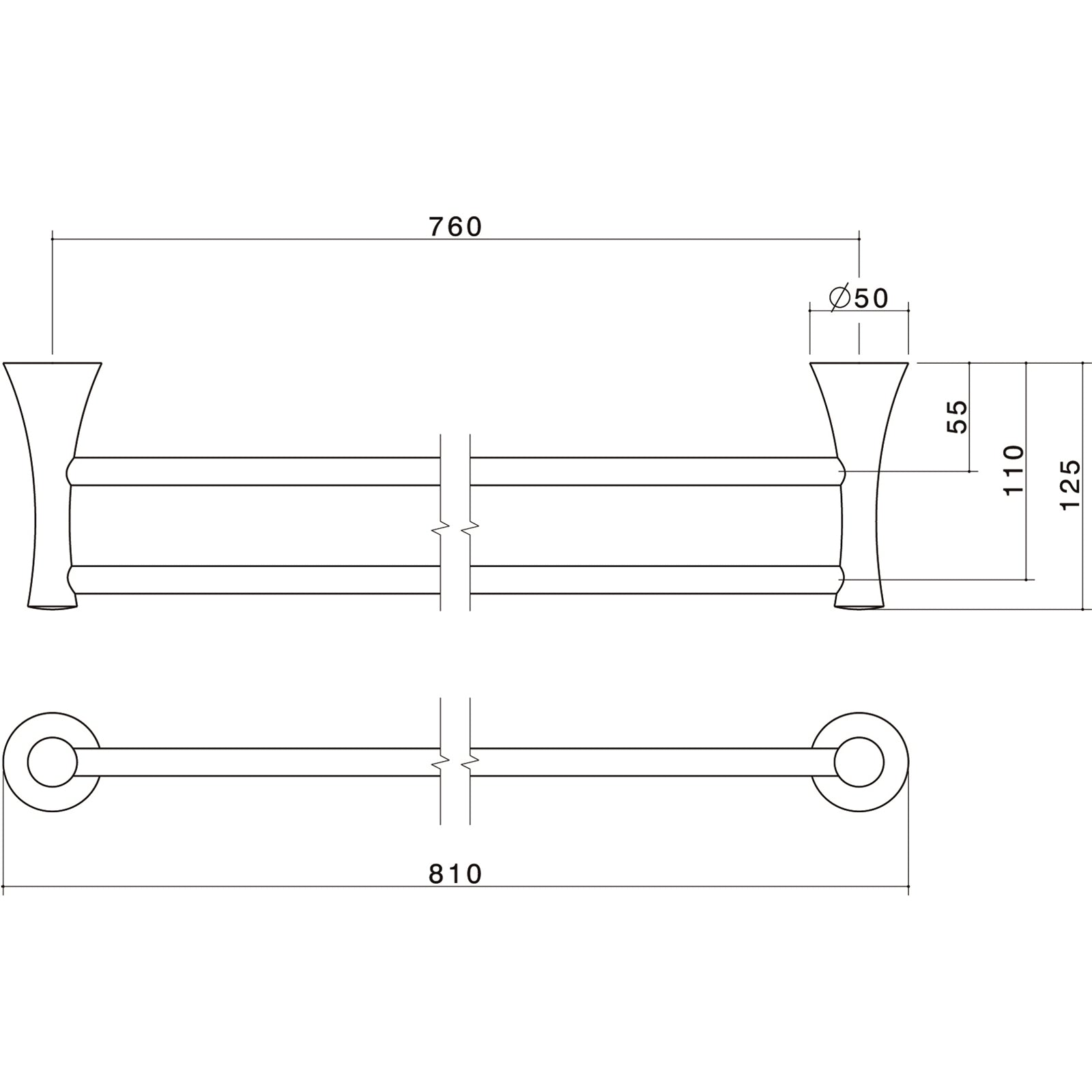 Caroma Elegance Double Towel Rail - Image 4 of 4