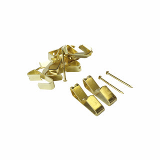 Everhang 30kg Brass Plated Heavy-Duty Picture Hanging Angle Drive Hook  - 10 Pack