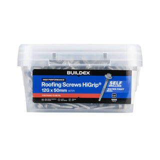 Buildex 12G x 50mm Class 4 Roofing TEKS Screws With Seal - 1000 Pack