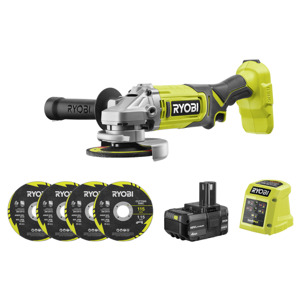 Ryobi 18V ONE+ 115mm Angle Grinder 4.0Ah Kit
