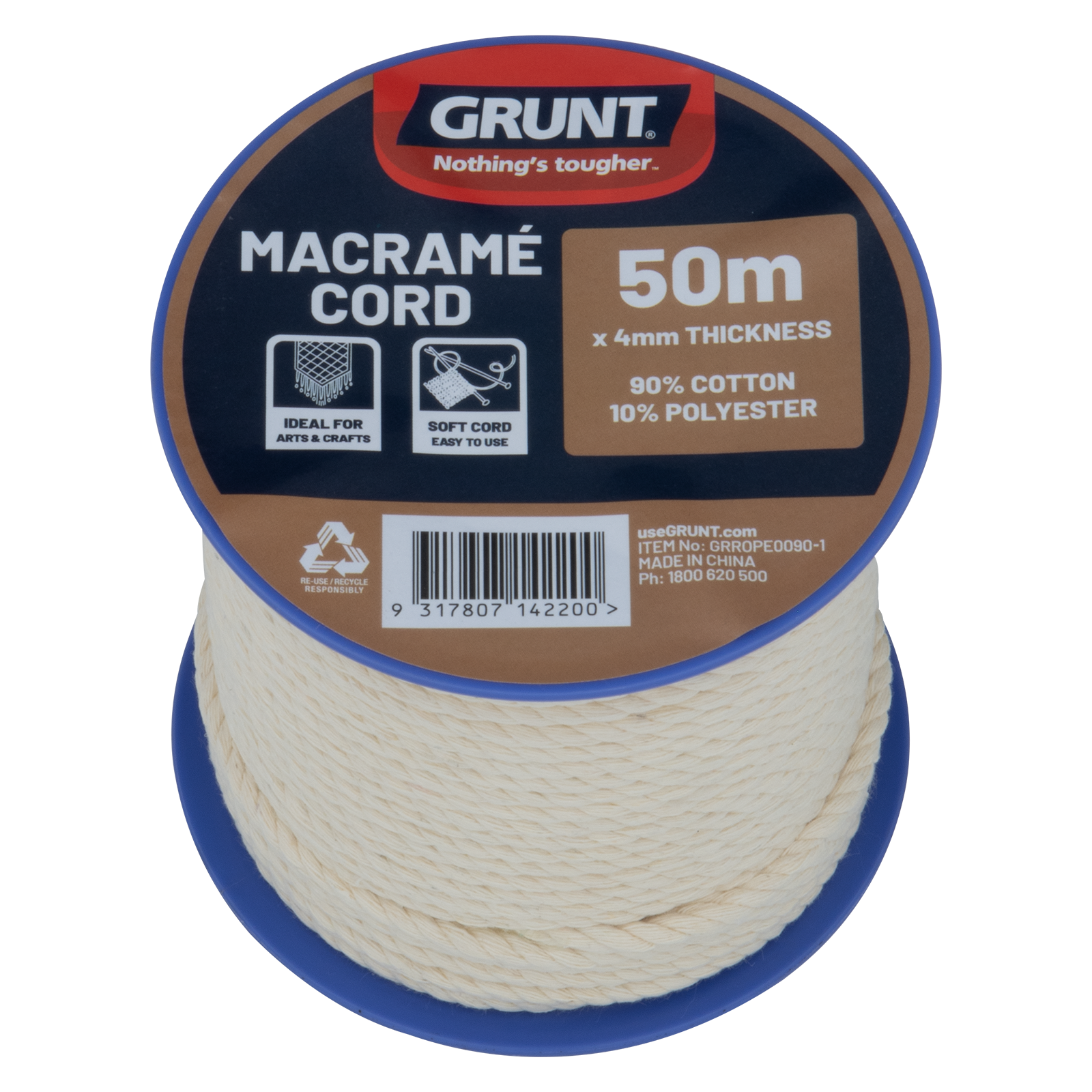 GRUNT 4mm x 50m Macrame Cotton Cord - Image 1 of 8