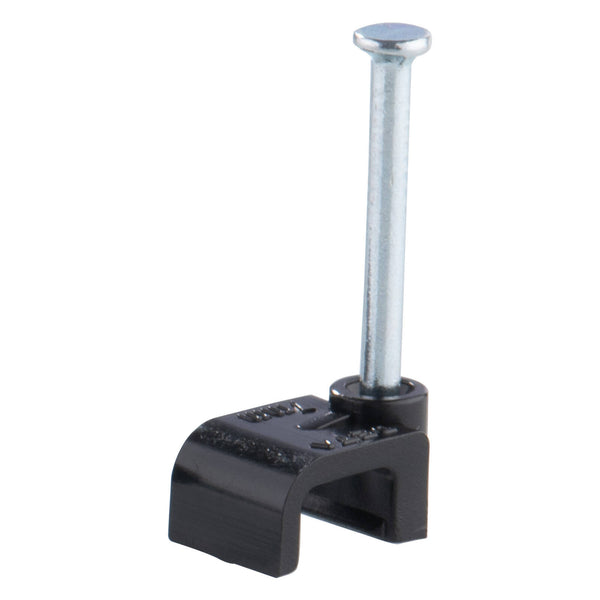 DETA 7mm Black Flat Cable Clips - 20 Pack - Black