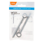 Taskmaster 10mm 316 Stainless Steel Lag Screw - 2 Pack - Image 1 of 10