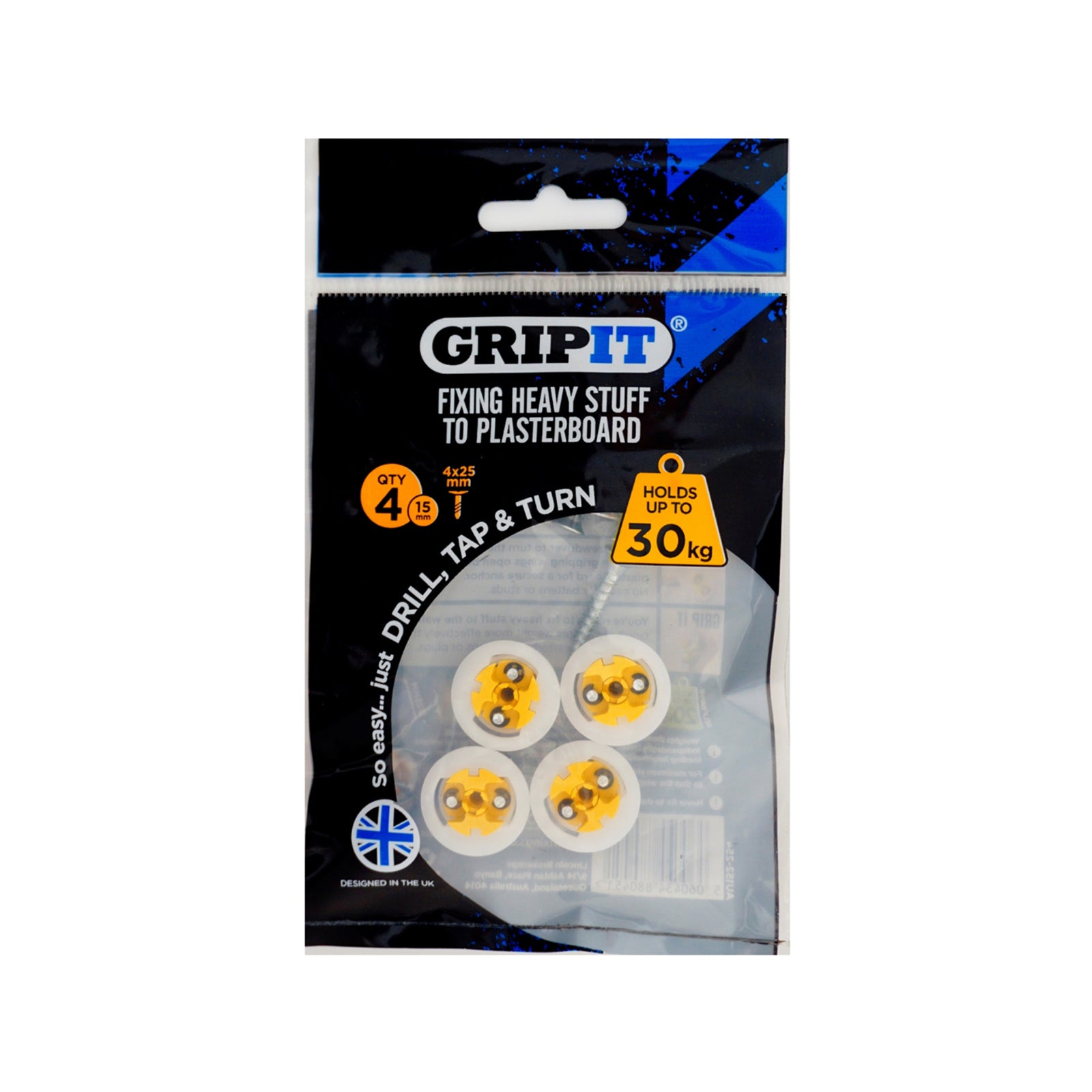 gripit yellow 4 pack - package