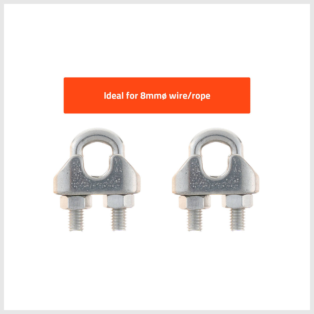 Taskmaster 8mm 316 Stainless Steel Wire Rope Grips - 2 Pack - Image 7 of 10