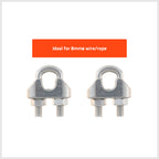 Taskmaster 8mm 316 Stainless Steel Wire Rope Grips - 2 Pack - Image 2 of 10