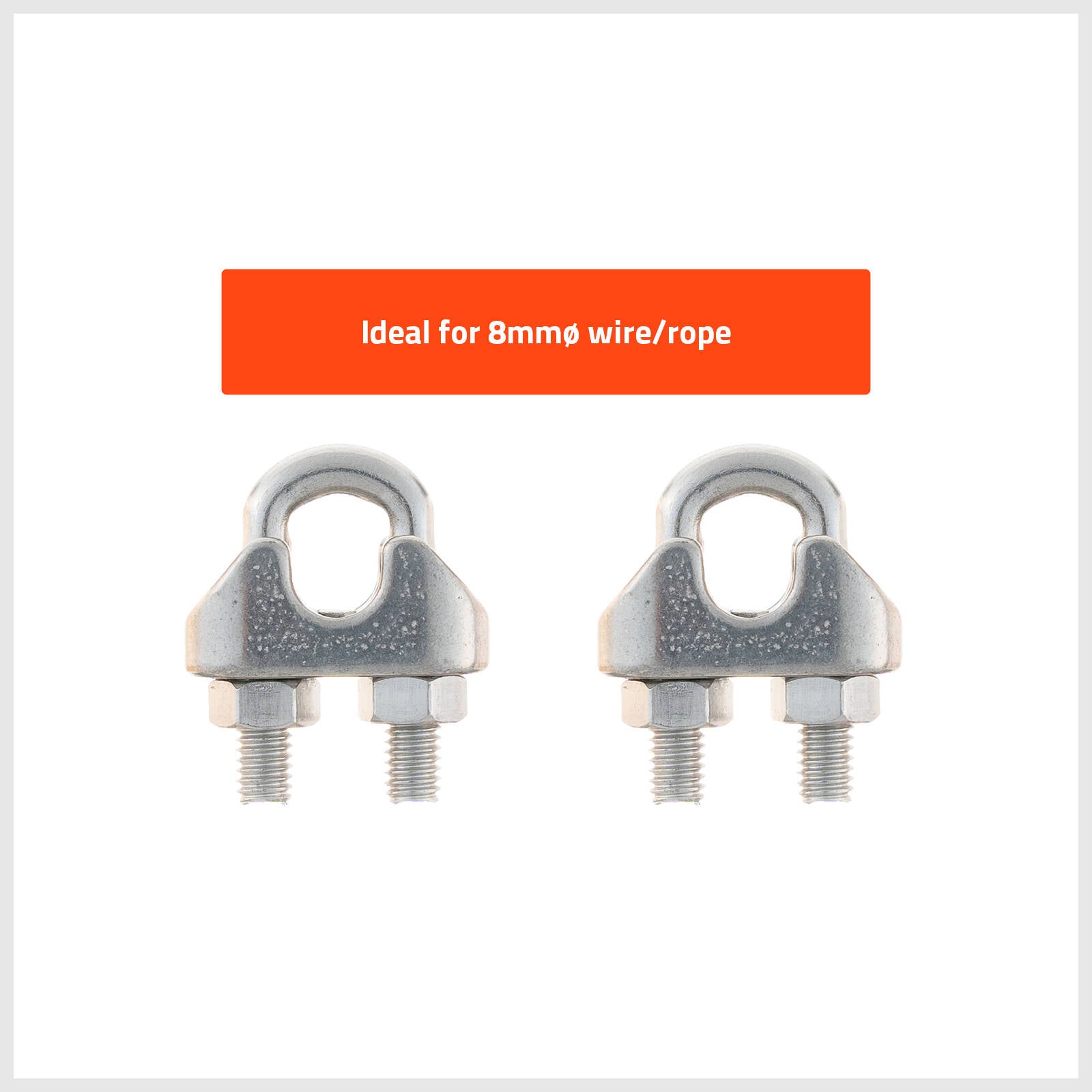 Taskmaster 8mm 316 Stainless Steel Wire Rope Grips - 2 Pack - Image 2 of 10