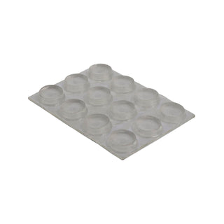 Surface Gard 13mm Clear Round Rubber Bumper - 12 Pack